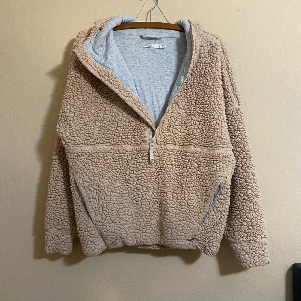 Prana Permafrost Half Zip Hoodie Size S New Beige